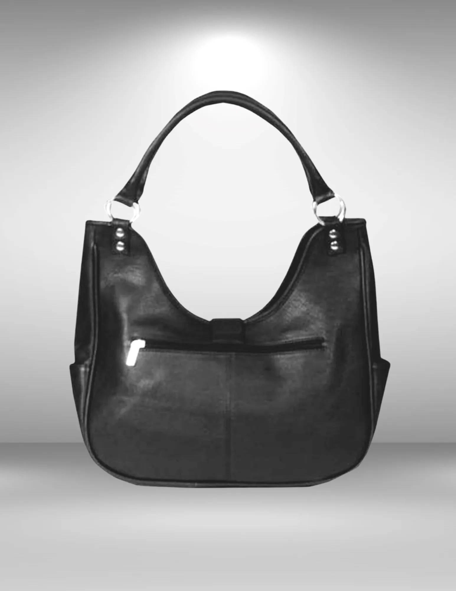 Handmade Leather Black Shoulder Purse