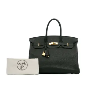 Hermès Birkin 35 Black Retourne Togo Gold