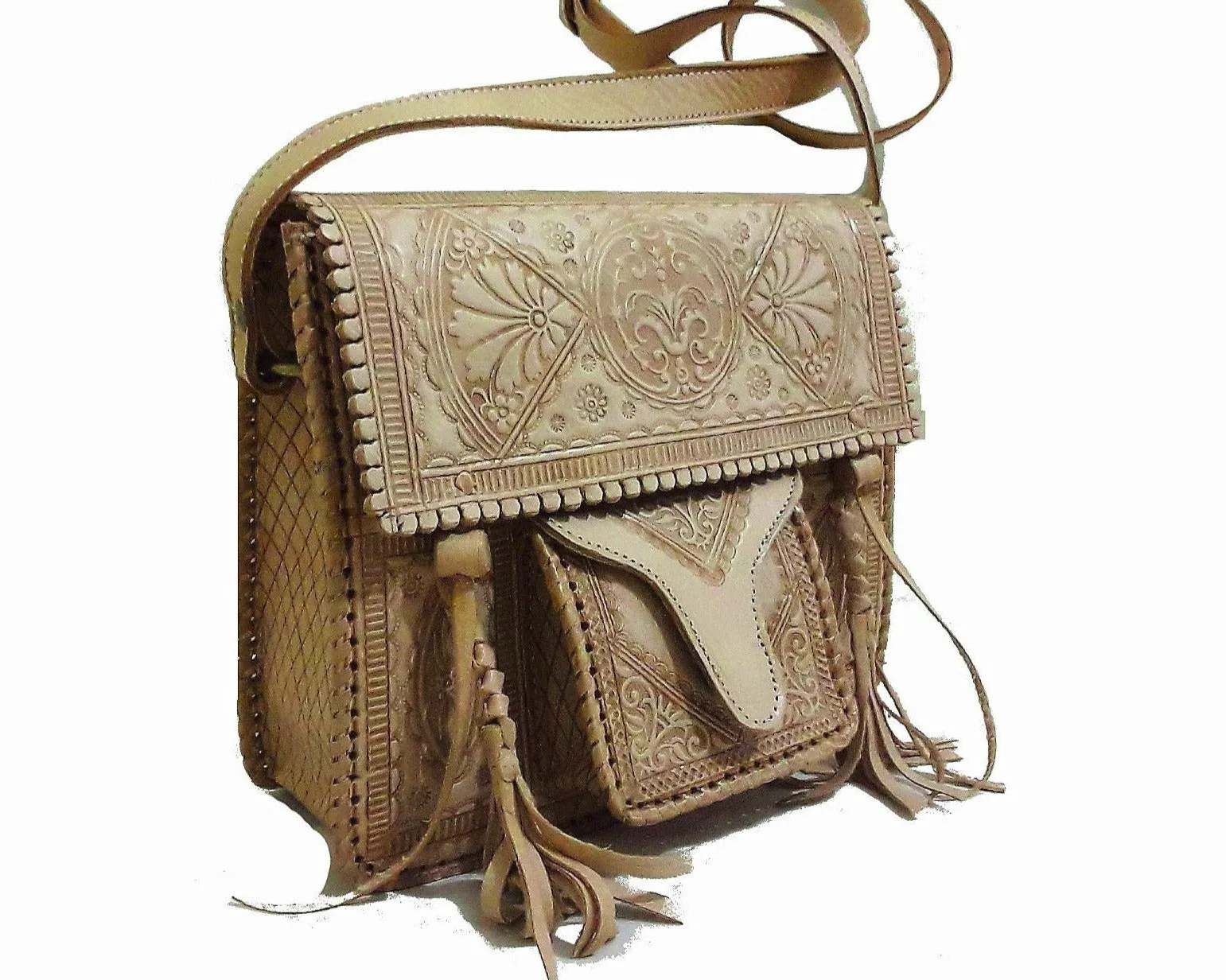 Hippie Leather Shoulder Bag - Undyed