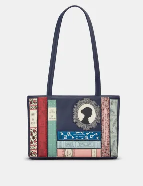 Jane Austen Bookworm Navy Leather Shoulder Bag