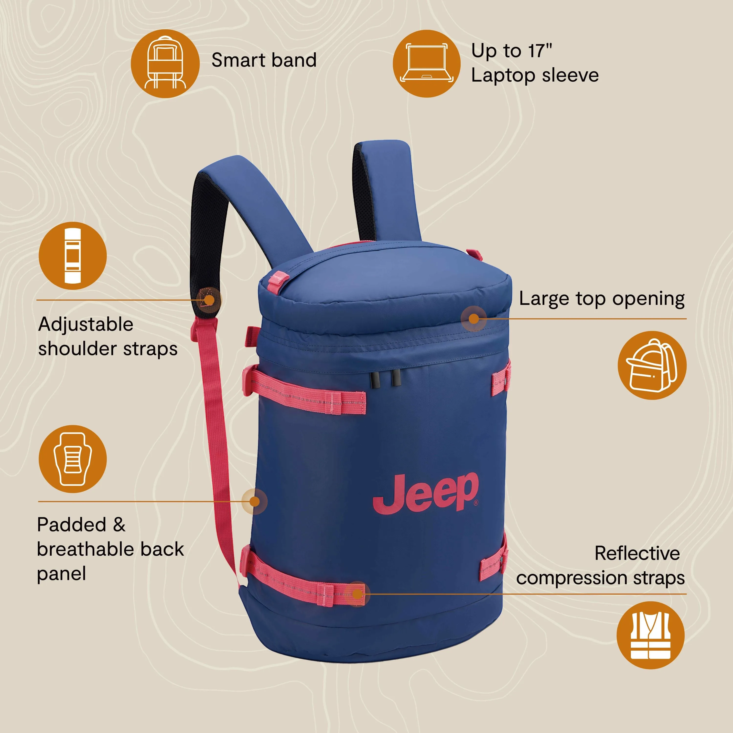 JS013C - Cylindrical Laptop Backpack