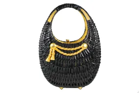 KORET black wicker basket purse