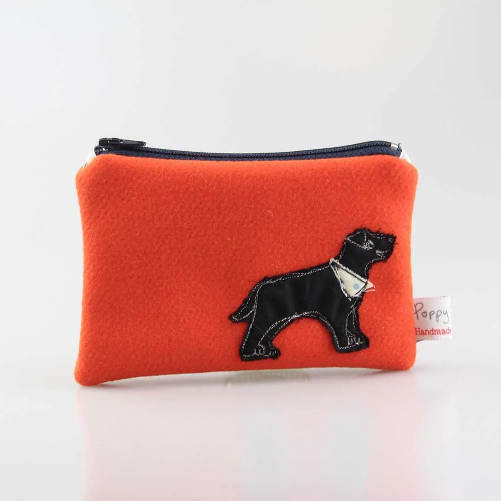 labrador embroidered medium coin purse