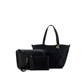 Liana 3 Piece Handbag Set Black