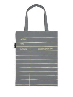 Library Card: Gray tote bag