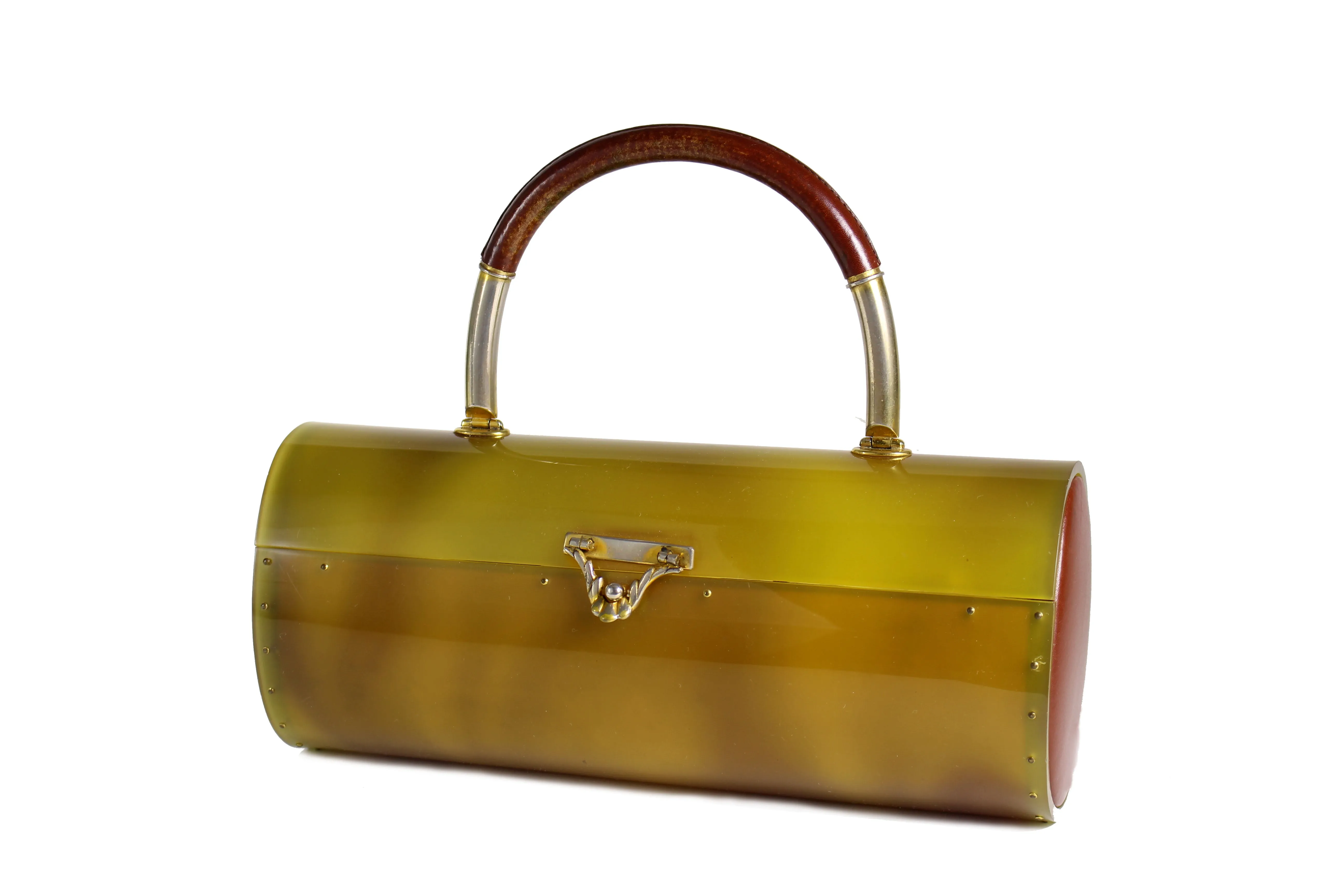 MAGDA caramel color lucite handbag