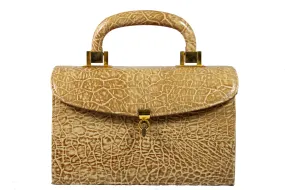 MEYERS toasted beige embossed turtle skin handbag