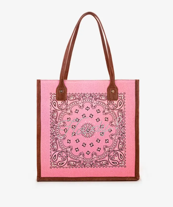 Montana West Bandana Rhinestone Tote Bag