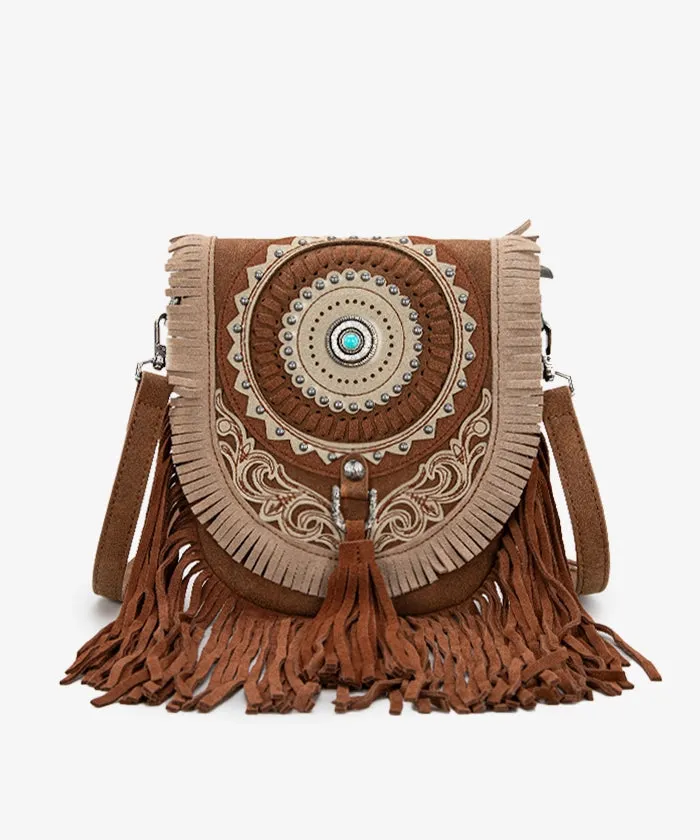 Montana West Concho Fringe Crossbody Purse Set