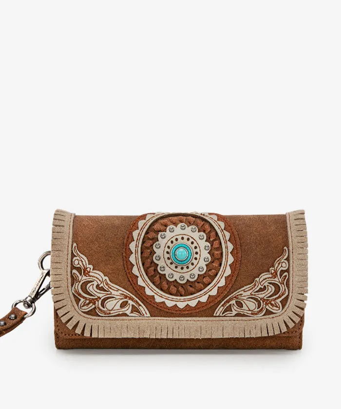 Montana West Concho Fringe Crossbody Purse Set