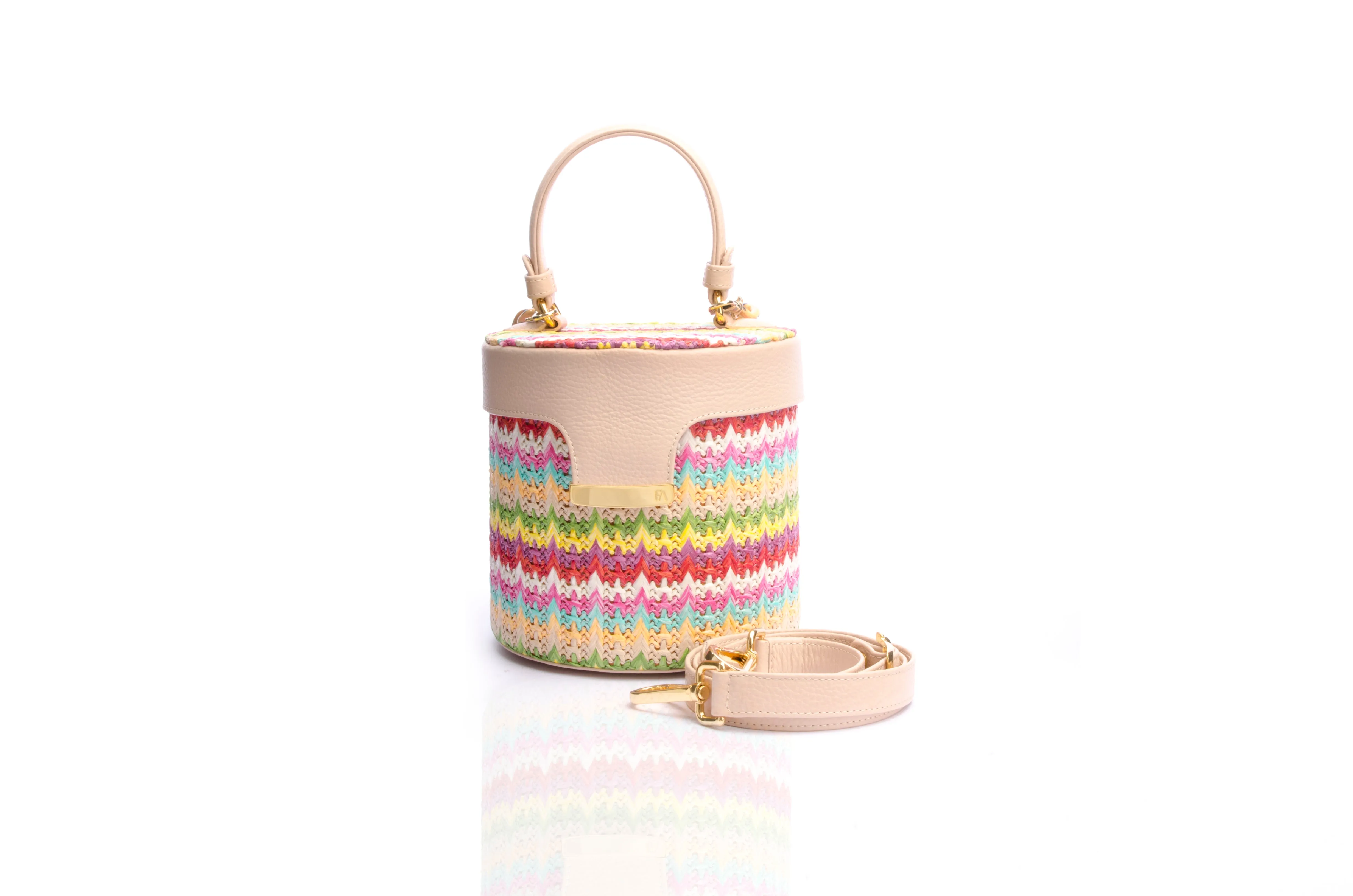 Multi-color Raffia Elena Vanity Bag