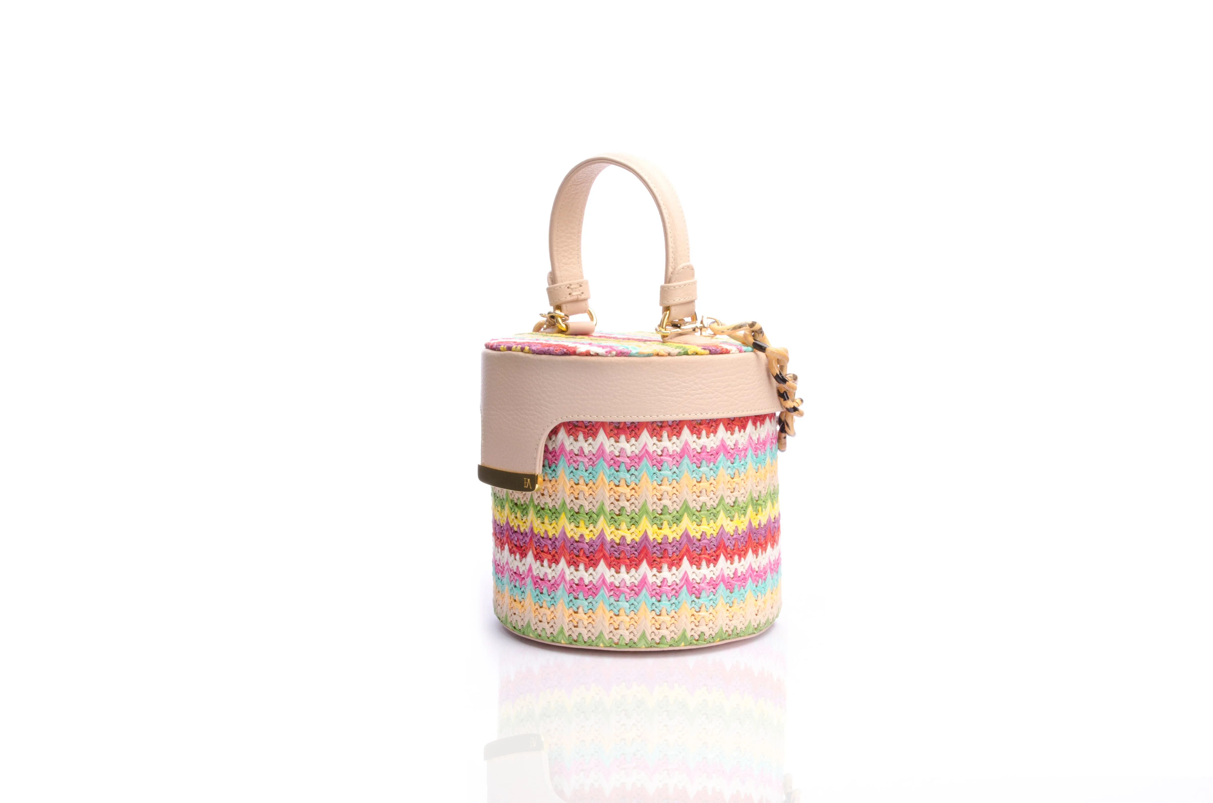 Multi-color Raffia Elena Vanity Bag