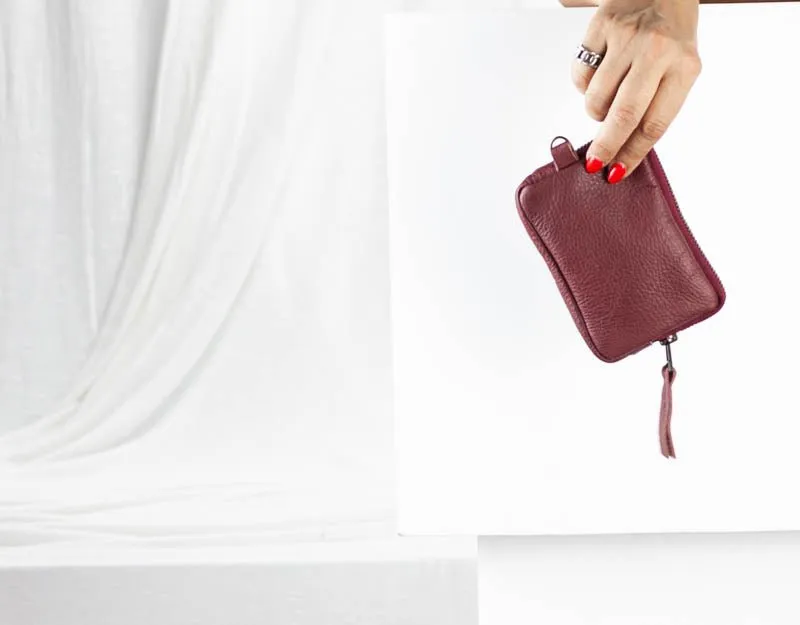 Myrto wallet - Burgundy leather