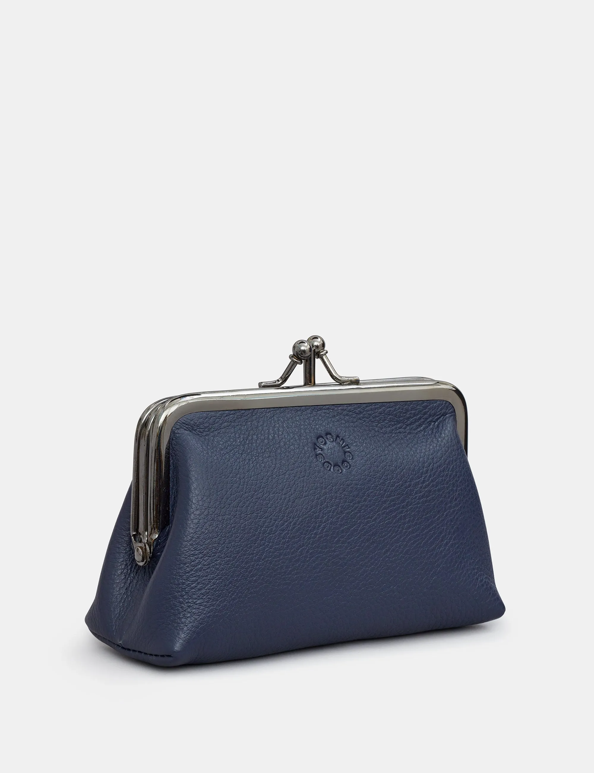 Navy Leather Aubrey Frame Purse