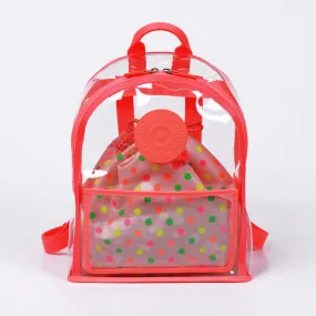 neon pink clear backpack