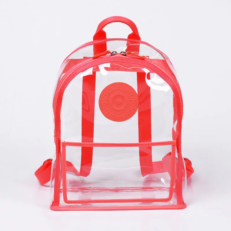 neon pink clear backpack