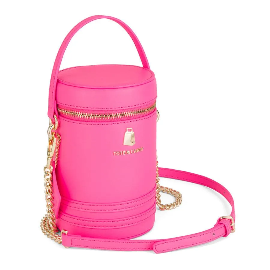 Neon Pink Mini Barrel Purse