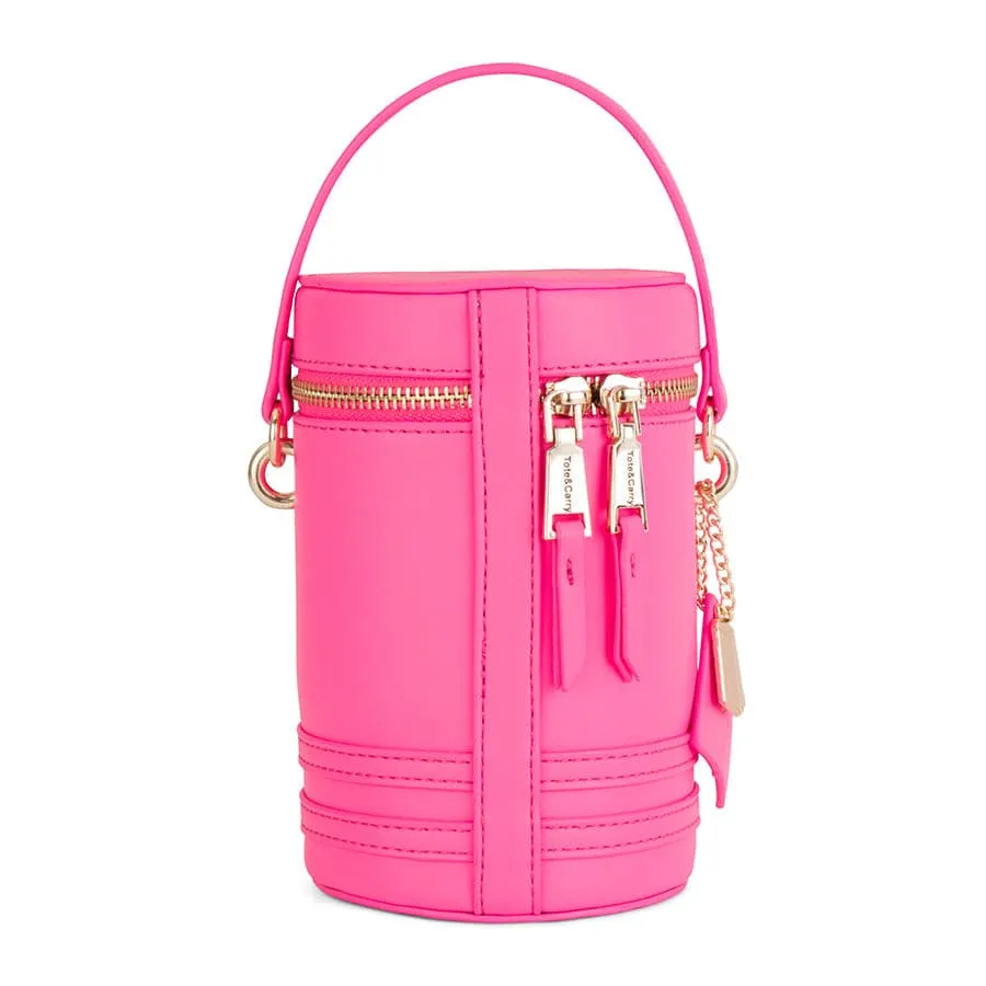 Neon Pink Mini Barrel Purse