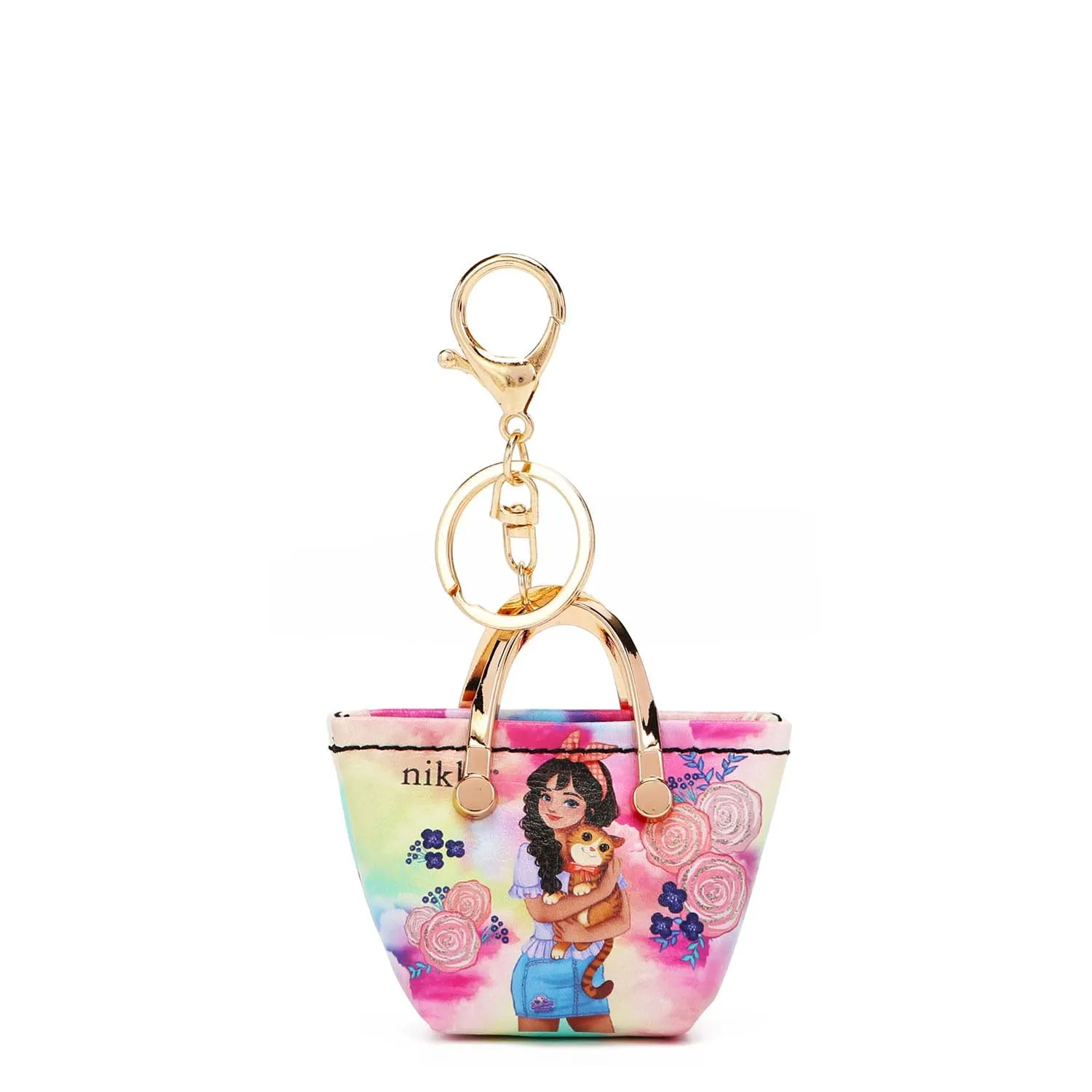 NIKKY HANDBAG-SHAPED COIN PURSE KEYCHAIN