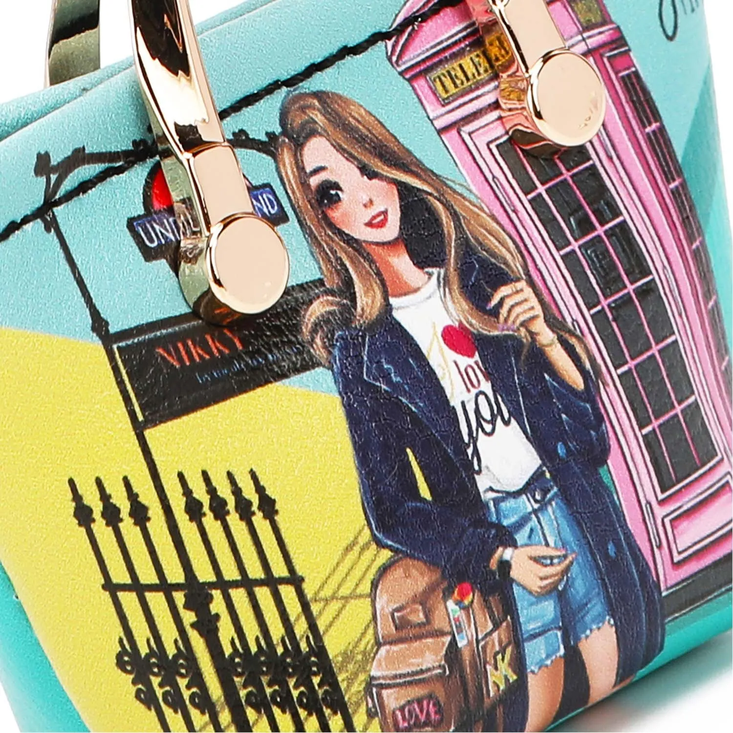 NIKKY HANDBAG-SHAPED COIN PURSE KEYCHAIN