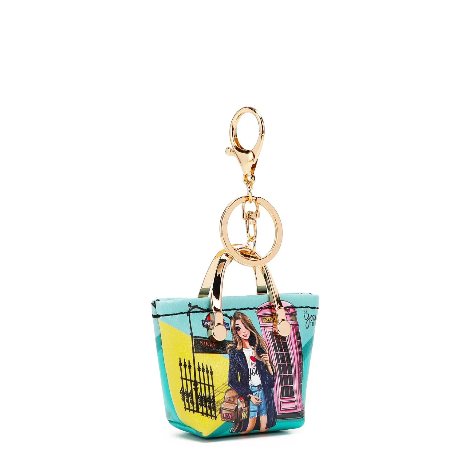 NIKKY HANDBAG-SHAPED COIN PURSE KEYCHAIN