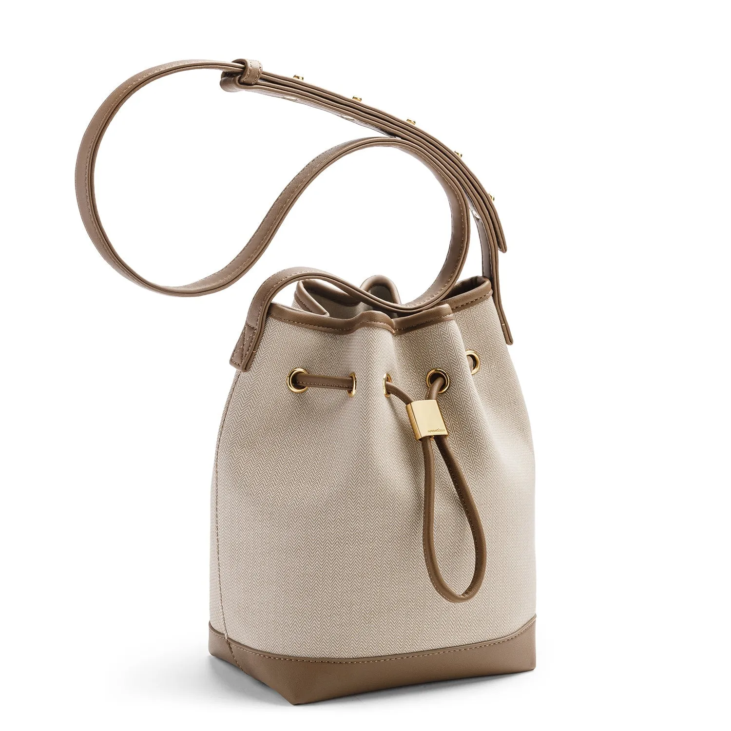 Niko-Niko Bucket Bag - Herringbone Canvas