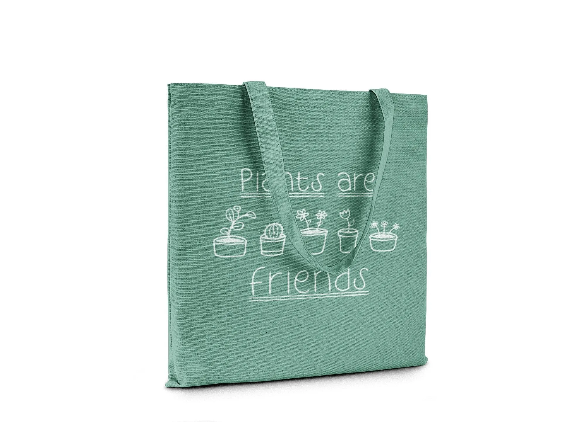 Plants are Friends || Organic Cotton Shoulder Tote Bag