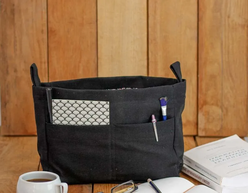 Purse Insert - Black canvas