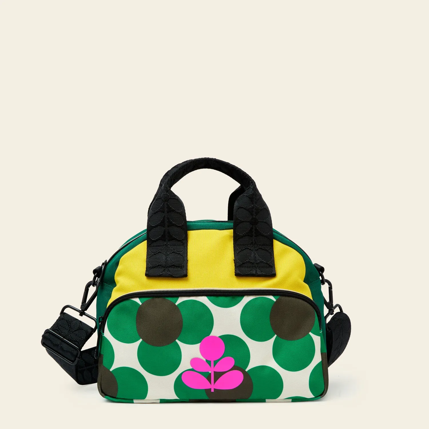 Radial Handbag - Retro Flower Emerald