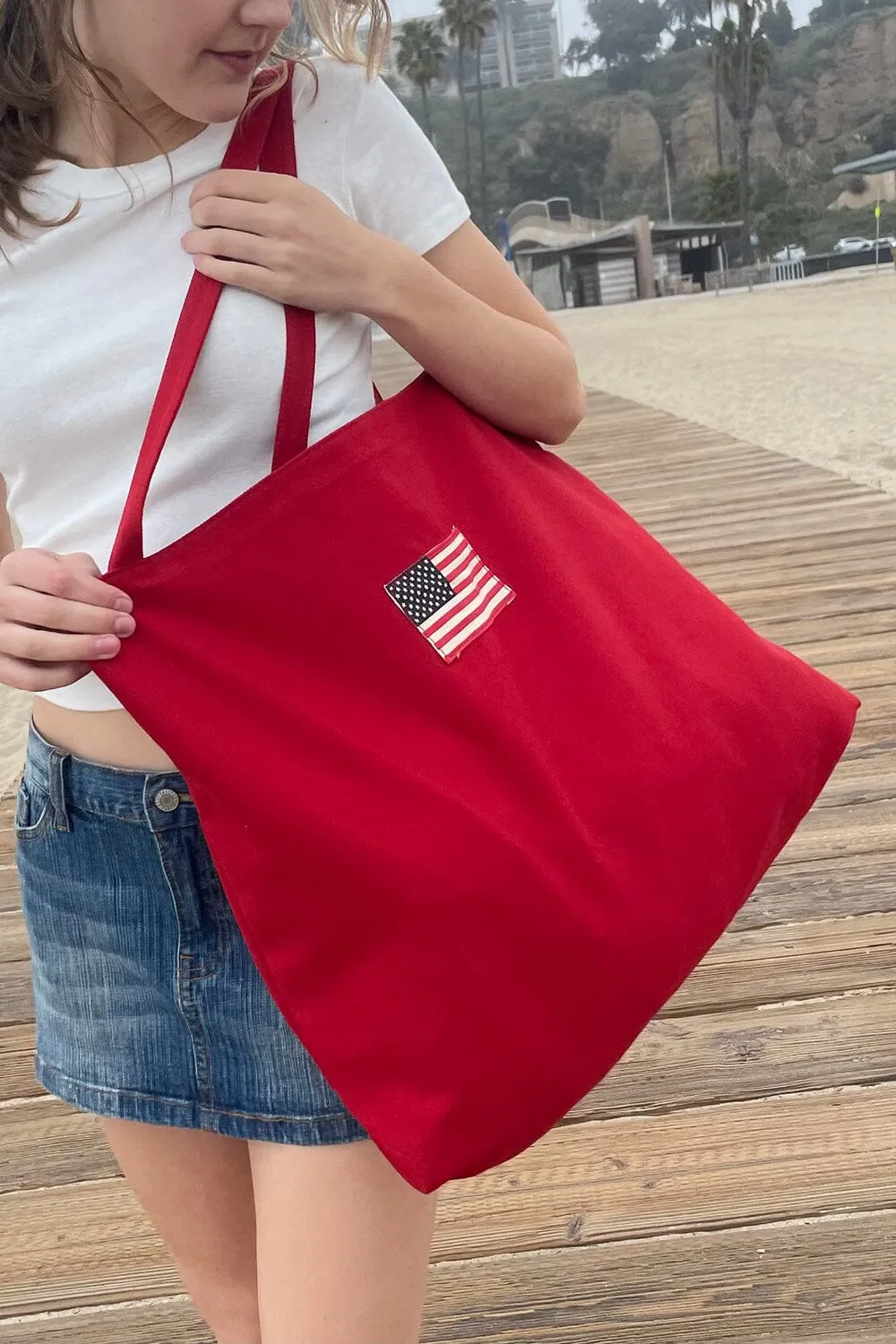 Red USA Tote Bag