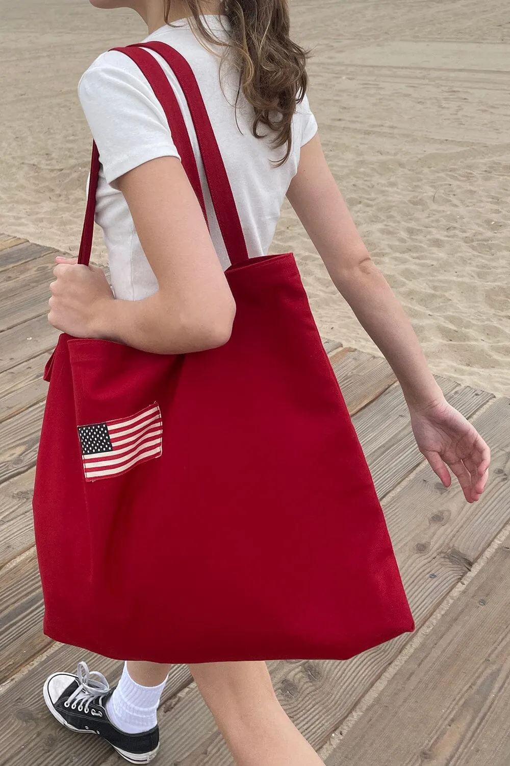 Red USA Tote Bag