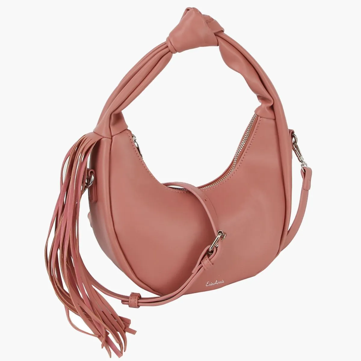 Round Fringe Shoulder Bag - Pink