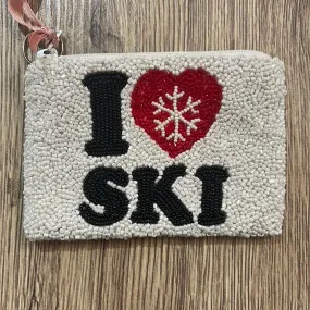 SKI BEADED COIN PURSE