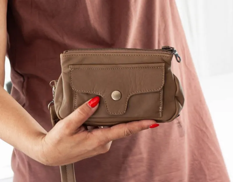 Thalia wallet - Khaki brown leather