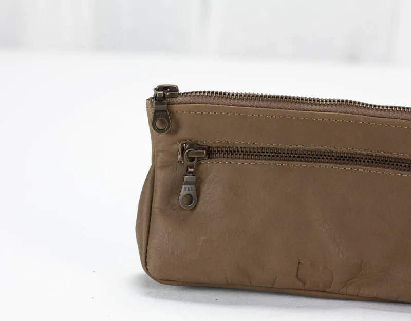 Thalia wallet - Khaki brown leather