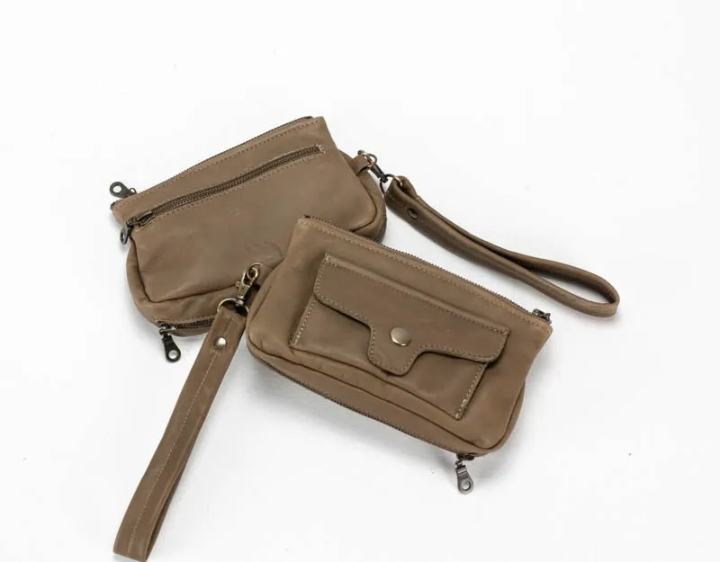 Thalia wallet - Khaki brown leather