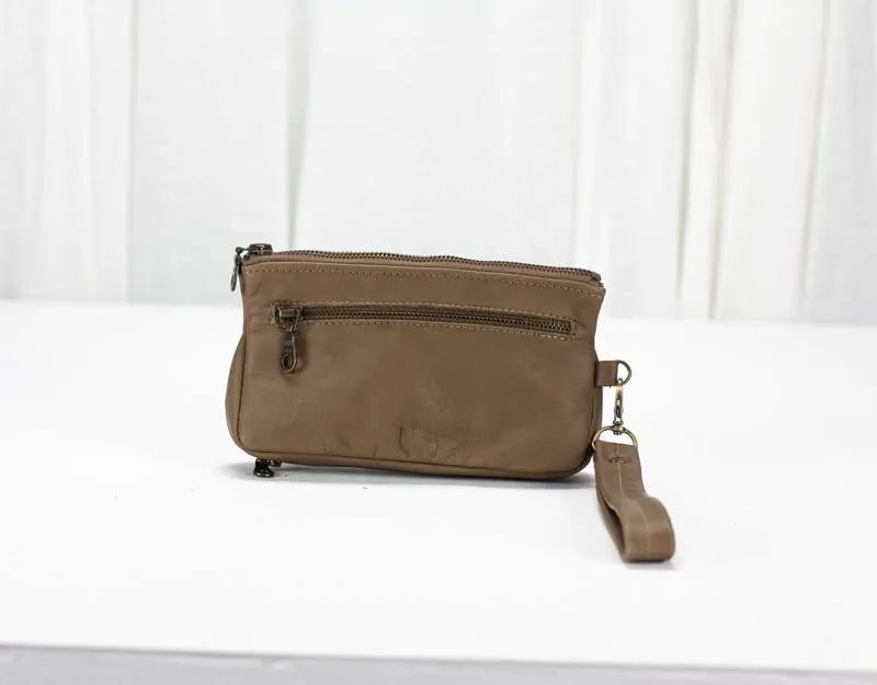 Thalia wallet - Khaki brown leather