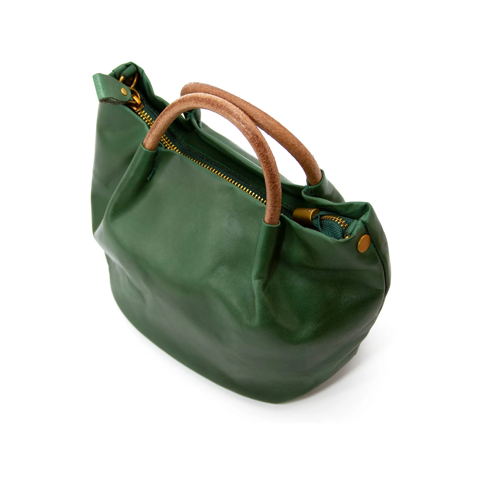 Vegetable-Tanned Leather folds bucket bag,Italian Leather Bag-i7bags