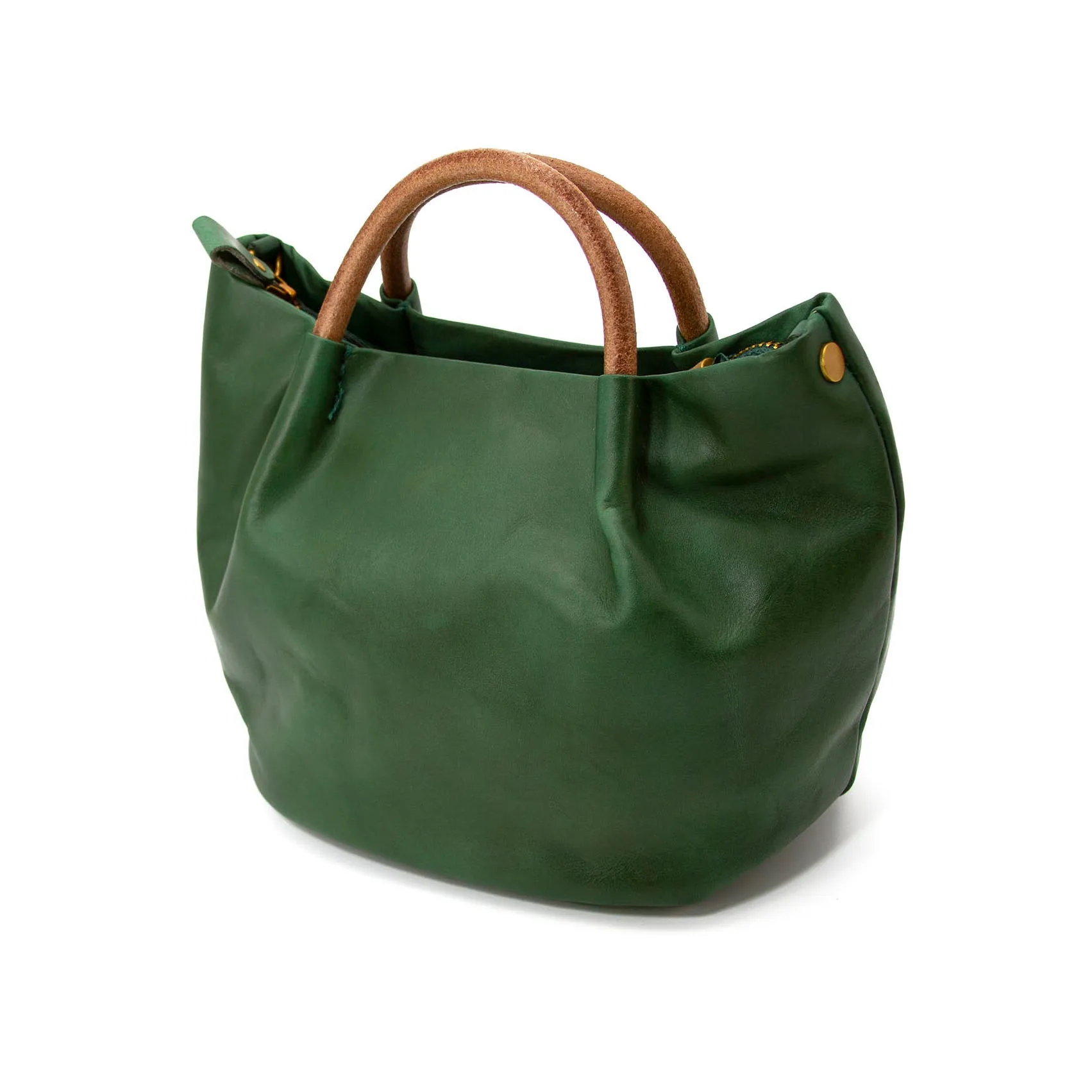 Vegetable-Tanned Leather folds bucket bag,Italian Leather Bag-i7bags