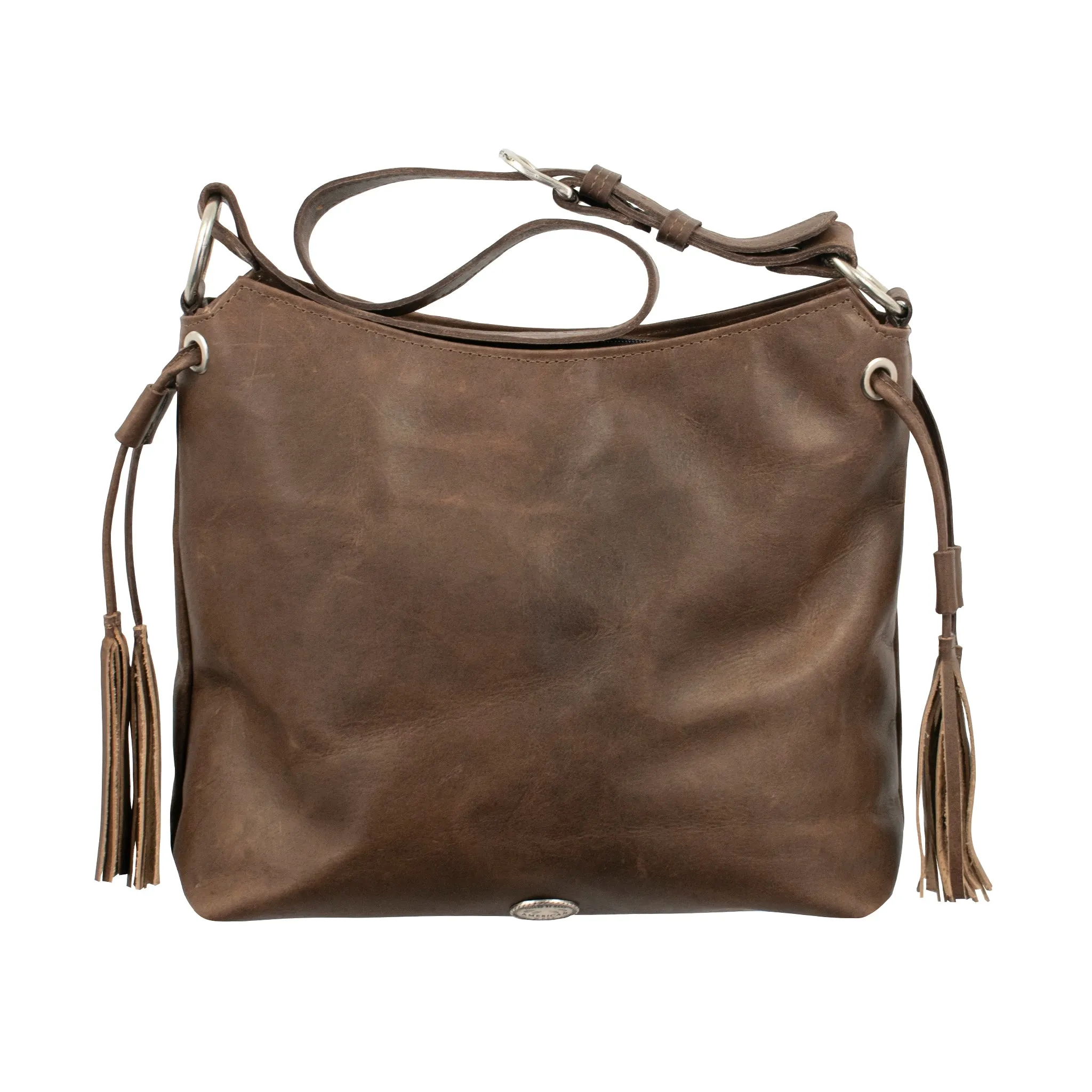 Waxed Leather Zip-Top Shoulder Bag