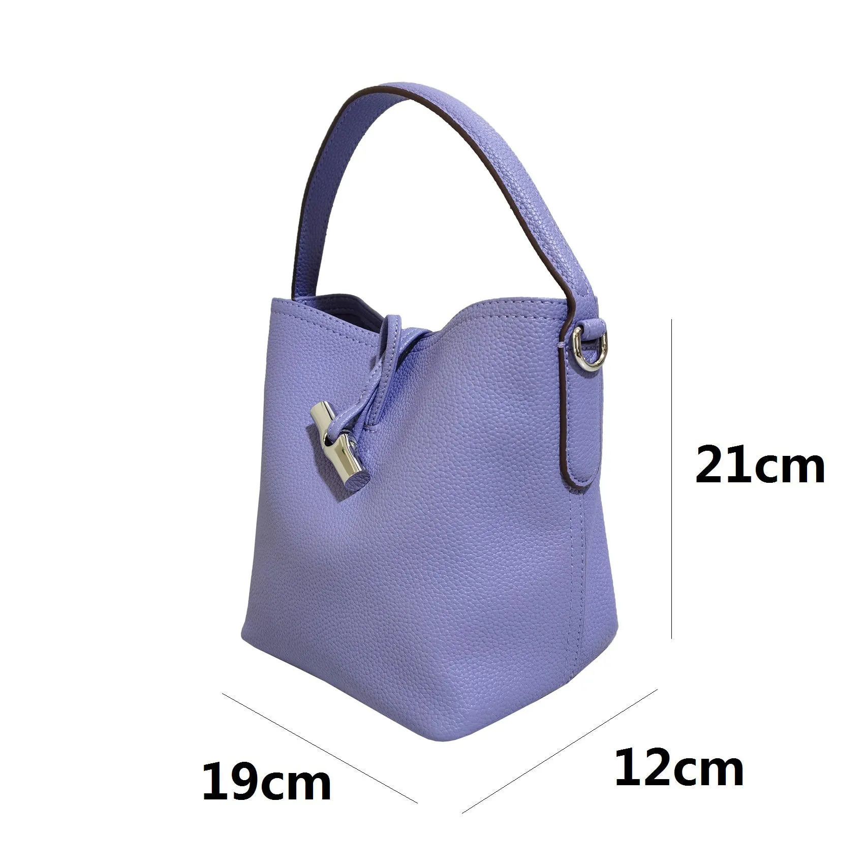 Women's genuine cowhide leather bucket bag V2