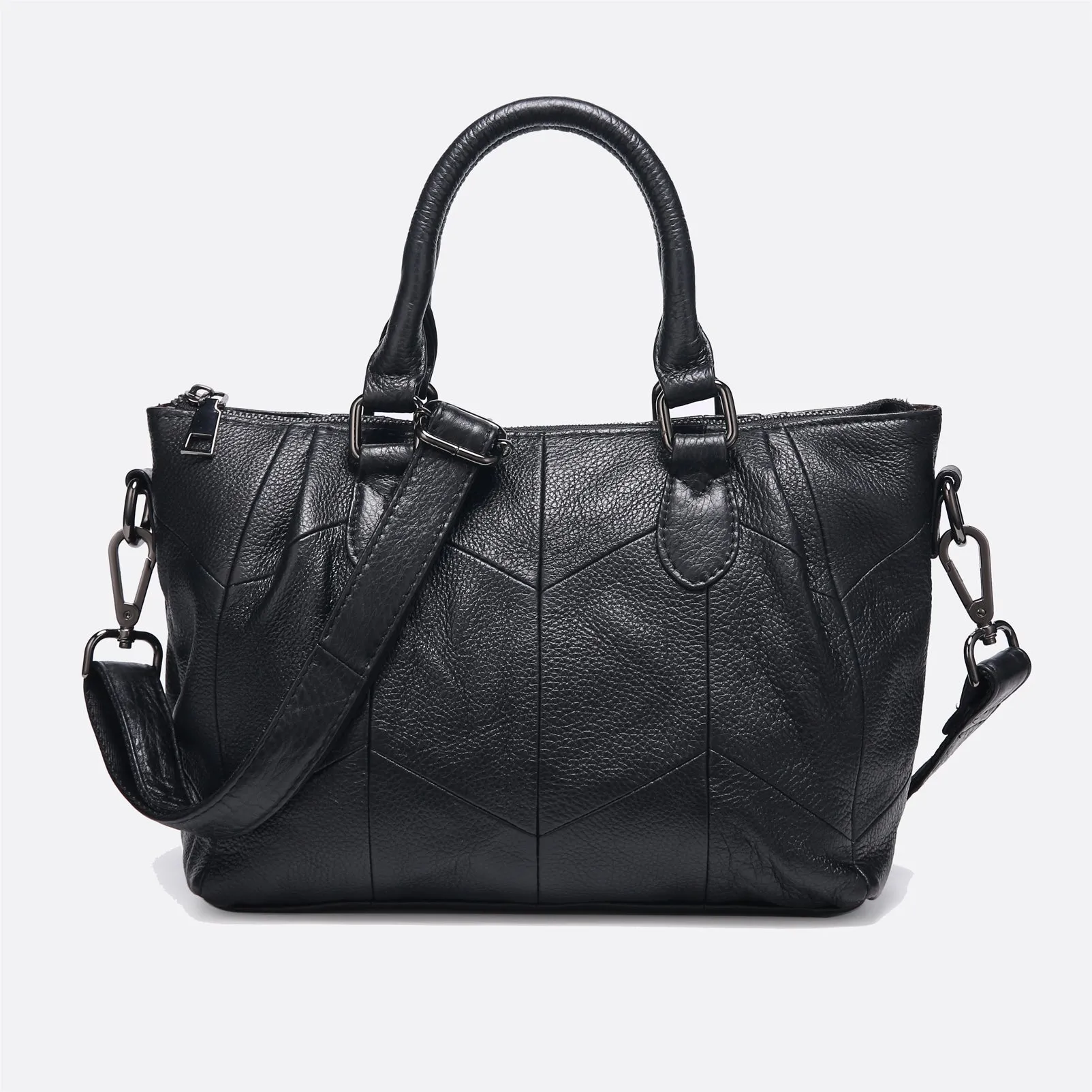 Women's genuine cowhide leather handbag Ellipse design