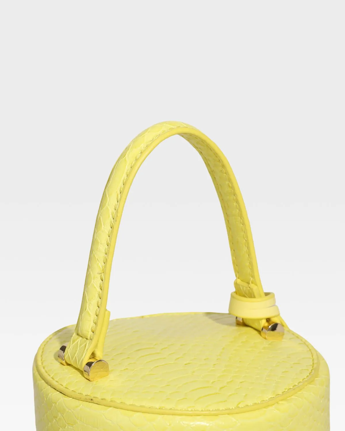 Yellow Faux Python Mini Barrel Purse