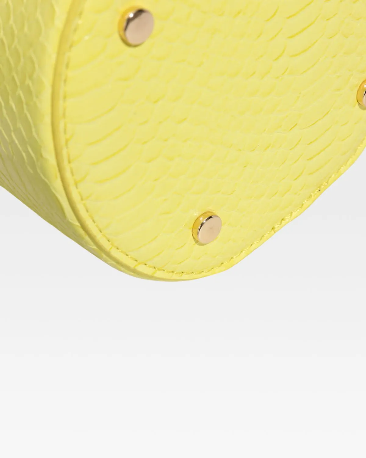 Yellow Faux Python Mini Barrel Purse