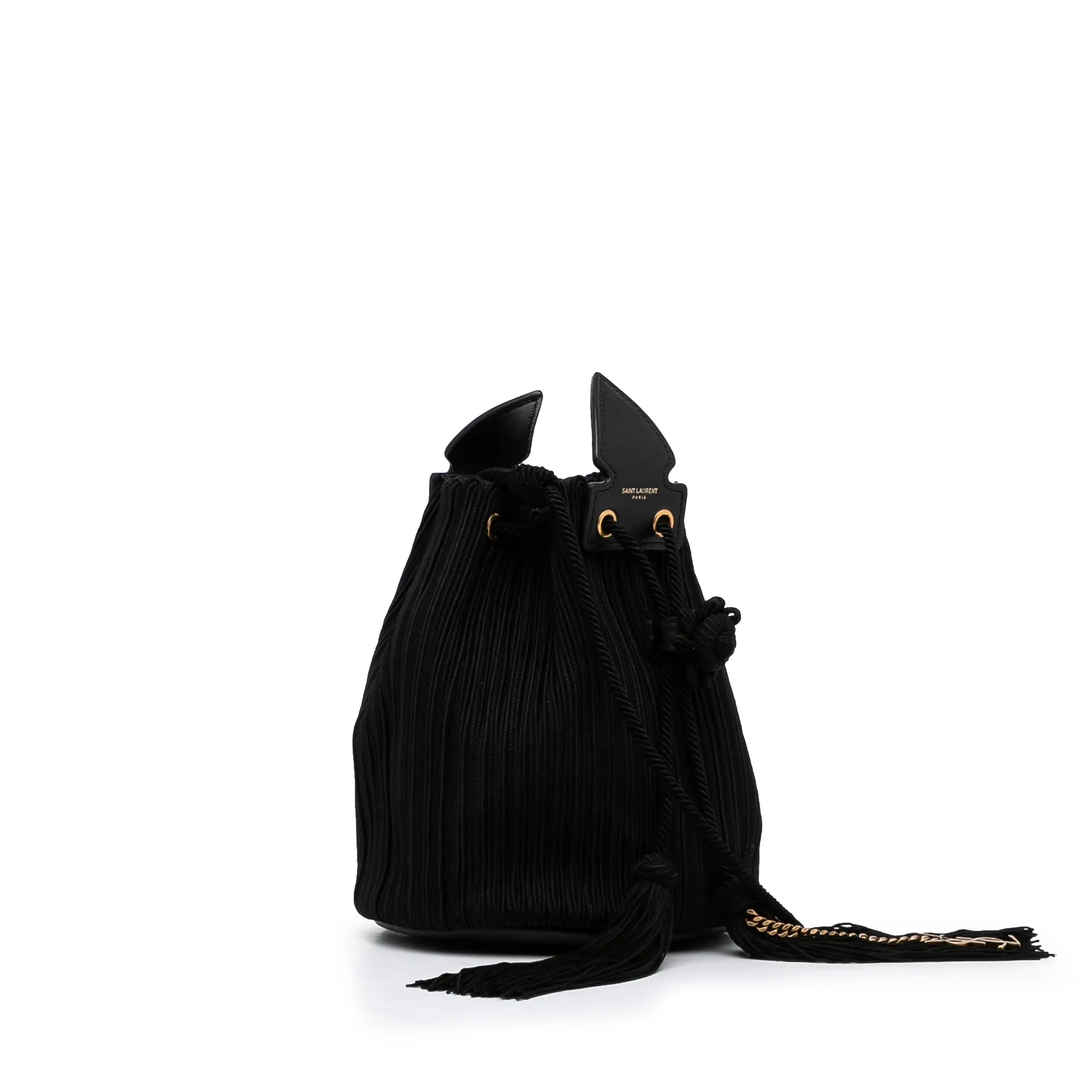 Yves Saint Laurent Anja Bucket Bag Black Canvas