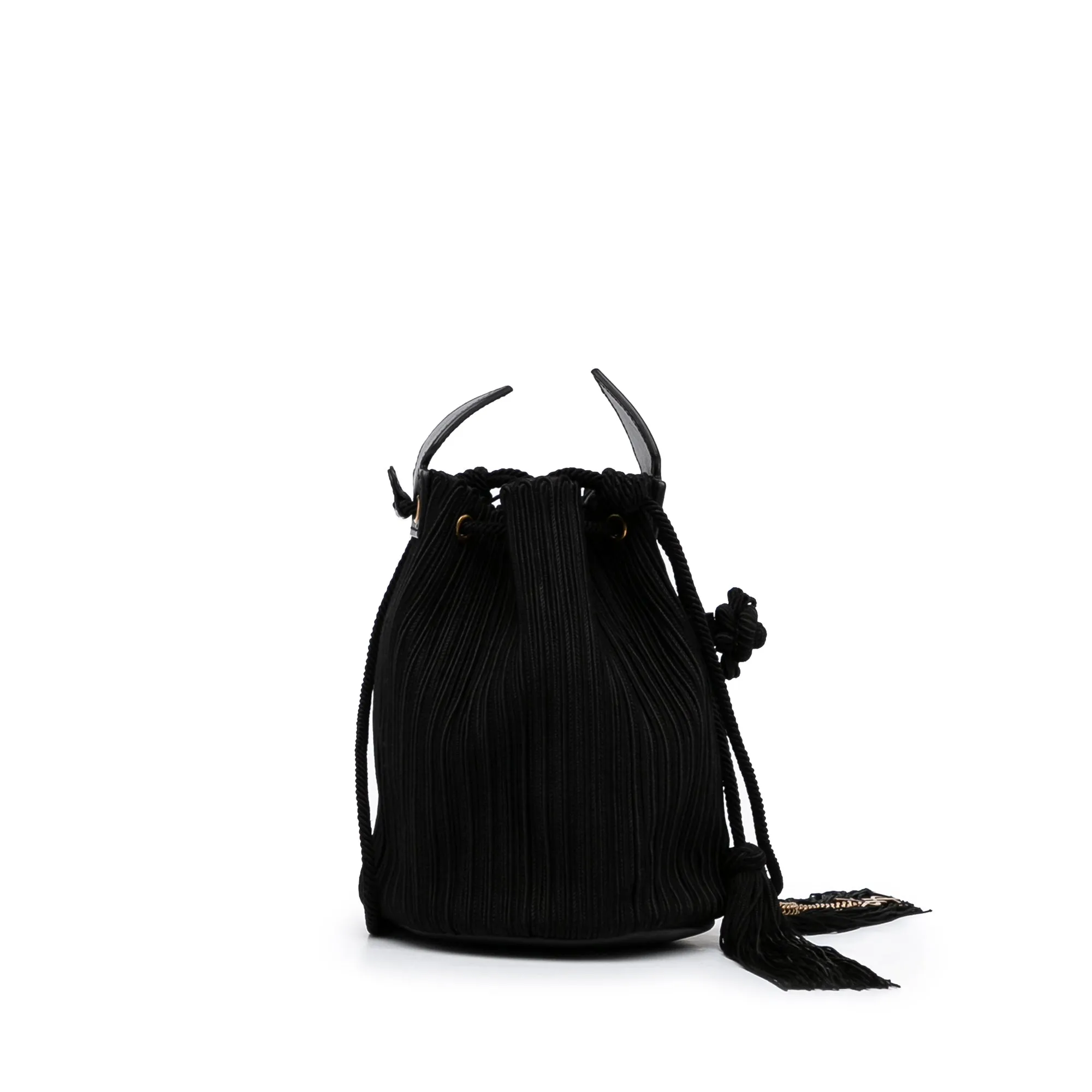 Yves Saint Laurent Anja Bucket Bag Black Canvas